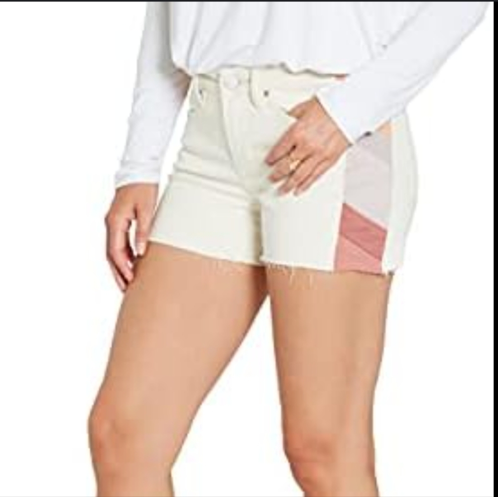 Stylish Women's Cream Shorts with Multicolor Accents